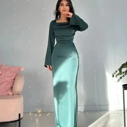 Robe de bal en Satin vert, épaules dénudées, style sirène, robe de soirée profilée pour femmes, tenue de soirée formelle, 2024