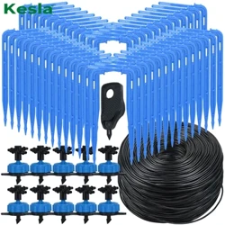 KESLA Θερμοκηπίου στάγδην άρδευση 4-δρόμων 3/5mm 2-way στάγδην βέλος πομπός κήπος αυτόματο σύστημα ποτίσματος Potted Plant 10/20set
