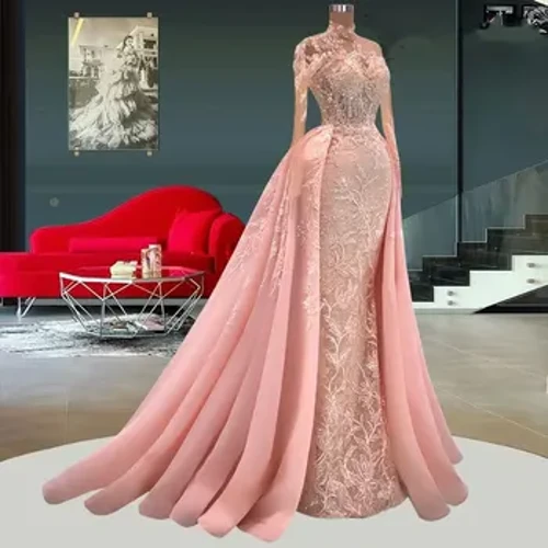 Gülgüne romantik dantelli monjuk agşam köýnekleri Aýrylan otly şazadasy prom köýnekli Dubaýyň resmi dabaraly köýnek