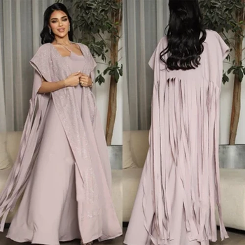 Lõpukleit Saudi Araabia Jersey Beading Beach A-kujuline paadikaelusega eritellimusel kleidid Midi kleidid