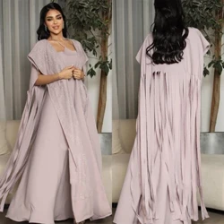 Lõpukleit Saudi Araabia Jersey Beading Beach A-kujuline paadikaelusega eritellimusel kleidid Midi kleidid