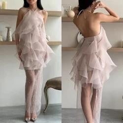 Organza draperad rynkad kvälls A-line grimma Skräddarsydda tillfällesklänningar långärmade klänningar