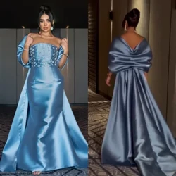Satin Mărgele Paiete Drapat pentru întoarcerea acasă, linie A, fără umăr, rochie de ocazie la comandă Rochii lungi