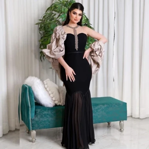 Ballkleid Jersey Drapiert Weihnachten Etuikleid Trägerlos Maßgeschneidertes Abendkleid Midikleider Saudi-Arabien