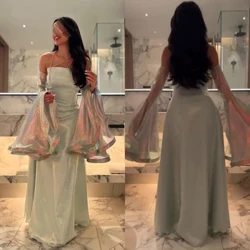 Abschlussballkleid Abendkleid Satin, gerafft, Hochzeitsparty, A-Linie, schulterfrei, maßgeschneidertes Abendkleid, lange Kleider, Saudi-Arabien