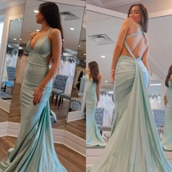 Rutulinė suknelė Saudo Arabija Prom Satin Pleat Quinceanera stulpelis V formos iškirptė pagal užsakymą progai suknelė grindų ilgis