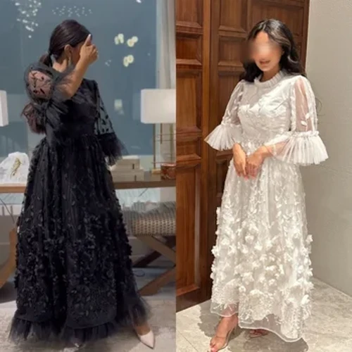 Prom Dress Evening Jersey Bunga Natal A-line High Collar Bespoke Evening Gown Midi Dresses Arab Saudi