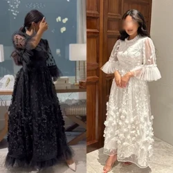I-Prom Dress Evening Evening Jersey Flower Christmas Christmas A-line High Collar Bespoke Isikhathi Ingubo ye-Midi Izingubo zase-Saudi Arabia