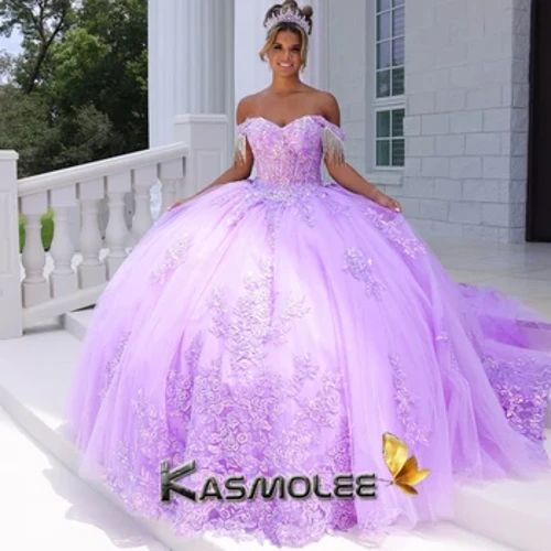 Kasmolee Trendy Backless Quinceanera Liboslari Malika qizlar Tug'ilgan kun liboslari To'qmoqli aplikatsiyalar Moslashtirilgan Vestidos De Baile