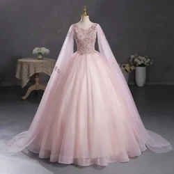 BOMARIS Muỗng Cổ Bầu Quinceanera Áo Với Mũi vestidos De 15 Anos Vintage 3D Hoa Sinh Nhật Công Chúa Đảng Đồ Bầu