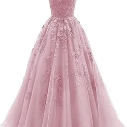 Týul Spagetti gaýyşlar köýnekleri Uzyn dantelli zenanlar Quinceanera köýnekleri üçin top köýnekleri