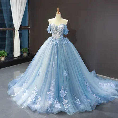 2023 Ffrogiau Quinceanera Newydd Oddi Ar Ysgwydd Gwisg Parti Melys Gŵn Prom Cain gyda Gŵn Pêl Trian Calssic Addasu ar gyfer Merched