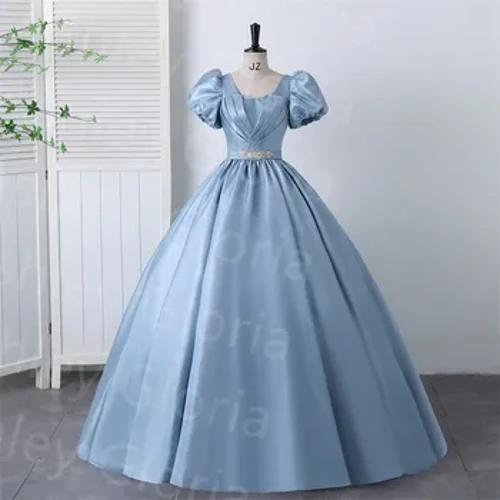 Ashley Gloria Satin Đầm Dự Tiệc Ngọt Quinceanera Đầm Ngắn Tay Phồng Bầu Cổ Điển Vũ Hội Đầm Chính Thức Homecoming Áo Choàng