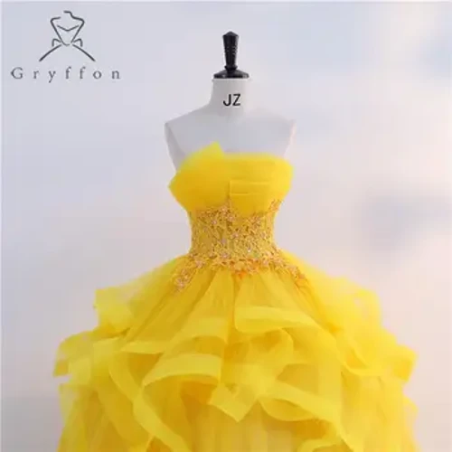 Neue goldene Quinceanera-Kleider, klassisches trägerloses Ballkleid, echtes Foto, Ballkleid, glänzendes formelles Kleid, luxuriöses modernes Vestido