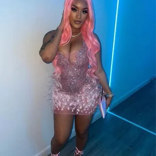 Pink Sparkly Short Prom Hjemkomstkjoler Luksus Krystal Fjer Sheer Mesh Sort Pige Fødselsdags Cocktail Gallakjole 2024