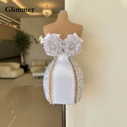 Säravad Luksuslikud Pärlid Kokteilikleidid Rhinestones Volangid kullake Satiin Pleat Drop Transport Vestidos De Gala Tellimusel