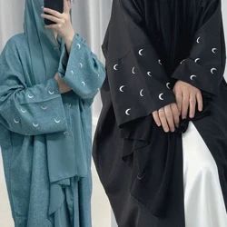 Ramadan eid linho lua kebaya dubai quimono khimar abaya conjunto kaftan muçulmano islam abayas para mulher robe femme mussulmane caftan