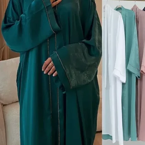 Ramadan Satin Kimono Abaya Dubai Twrci Mwslimaidd Islam Saudi Arabia Kebaya Wisg Affricanaidd Abayas I Fenywod Caftan Djellaba