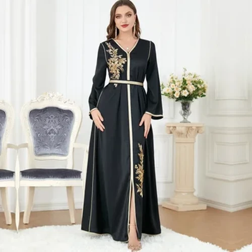 Musulmon liboslari Ayollar Abaya 2023 Dubay Arab Kebaya Islom kiyimlari Moda munchoqli kechki liboslar Hijob Abya Ramazon Robe Vestido