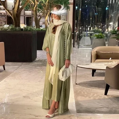 2 Cái Abaya Người Phụ Nữ Hồi Giáo Bộ Kebaya Chiếu Trúc Hạt Áo Hijab Ramadan Áo Dây Hồi Giáo Phụ Nữ Hồi Giáo Quần Áo Hòa Tấu Femme Musulmane