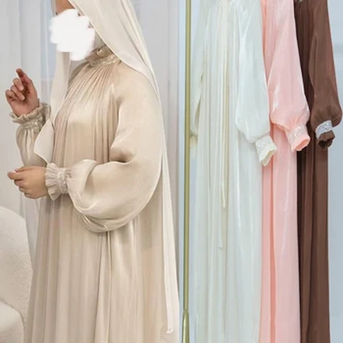 Ramadan ซาติน Abaya ดูไบตุรกีอิสลามมุสลิม Kebaya ชุดยาวแอฟริกันสำหรับผู้หญิง Kaftan Robe Musulmane Femme Vestidos
