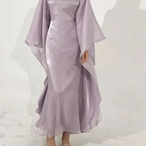 Ramazon Hayit Saten Abaya Namoz Liboslari Ayollar Kaftan Turkiya Islom Musulmon Uzun Libos Kebaya Kaftan Marocain Robe Femme Musulmane