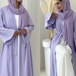 Ramadan Open Muslim Kimono Abaya Dubai Tyrkia Islam Arabisk Abayas for kvinner Kjole Kebaya Robe Femme Musulmane Kaftans