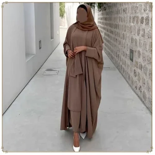 I-Eid Vula Abaya Izingcezu Ezimbili ZamaSulumane Amasethi e-Kebaya Dubai Ingubo ye-Hijab Eqinile YamaSulumane Abesifazane BamaSulumane Izingubo E-Dubai Abayas Izingubo zeRamadan
