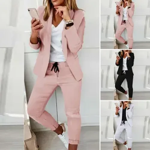 Baru Musim Semi Musim Gugur Setelan Wanita Wanita Temperamen Slim Celana Pendek Dua Potong Setelan Celana Set Wanita Blazer Set