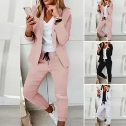 ʻO nā ʻaʻahu wahine hou o ka pūnāwai Autumn Nā ʻaʻahu o nā wahine i ke ʻano Slim Short Pants ʻElua mau ʻāpana Suit Pant Sets Wahine Blazer Set
