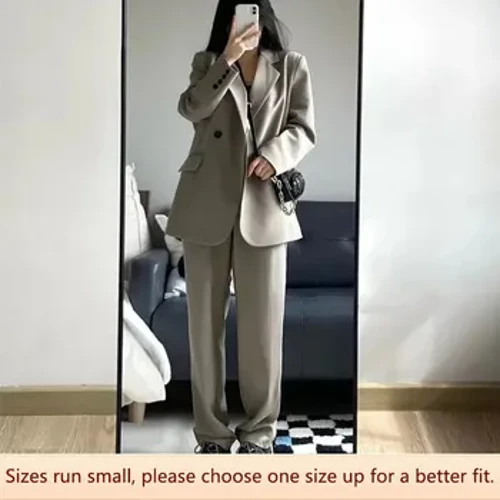Moda casual solto-ajuste emagrecimento feminino estilo ocidental roupas terno jaqueta calças conjunto para primavera/outono 2023