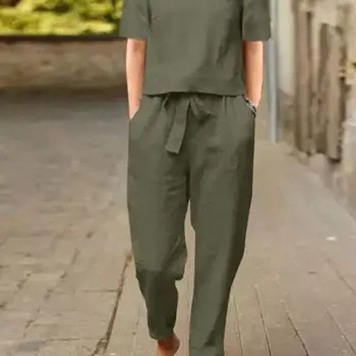 Zanzea Zomer Vrouwen Korte Mouw Blouse Harembroek Sets 2 Stuks Solid Trainingspak Tweedelige Sets Losse Outifit Casual Bijpassende sets