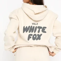 Huruf Dicetak Fleece Hoodies dan Pinggang Tinggi Celana Setelan Musim Dingin Musim Semi Kasual Longgar Fashion 2 Piece Set Pakaian Latihan Yg Hangat 2024