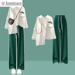 Bộ Thu Đông Nữ 2023 Mới Size Lớn Áo Sơ Mi Thời Trang Quần Âu Đa Năng Hai Bộ Mùa Thu Hai Mảnh Trang Phục dành Cho Nữ Quần Bộ