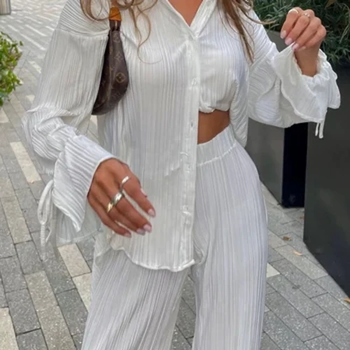 wsevypo Wahine mau ʻāpana ʻelua Pulu Pulu Kūleʻa Kūleʻa maʻamau Chic waihoʻoluʻu paʻa Pihi lima lōʻihi i lalo Nā pālule a me nā wāwae wāwae pololei.