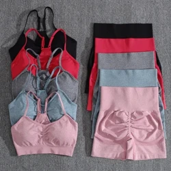 Abesifazane Abaqinile Amasethi Eziqephu Ezimbili Izinqe Peach Izikhindi Ama-Trackuist Abesifazane Ijimu Setha Izikhindi Ezinqamulelayo Zokuqina Push Up Bra Summer