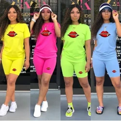 Seiteanna Gearr Ócáideacha do Mhná 2 Phíosa Spóirt Éadaí Spóirt na mBan Legging Outfit Daily 2024 T-Léinte Suit Samhraidh Jogging Meaitseáil