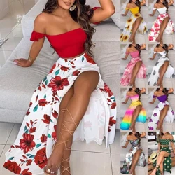 2023. aasta suvine Euroopa ja Ameerika uus Slim Fit Prantsuse Bohemian Print keskmise pikkusega kleit naiste retro rinnahoidja komplekt