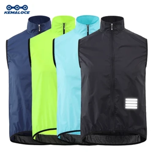 KEMALOCE Cycling Vest Wind Navy Blue Men 2023 Sleeveless Bike Gilet Black Lightweight Outdoor Windproof MTB Sports Wind Vest