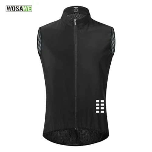 WOSAWE Reflektif Bersepeda Rompi Mesh Tahan Angin Ringan Ciclismo Mtb Sepeda Tanpa Lengan Jersey Bernapas Pakaian Bersepeda Gilet