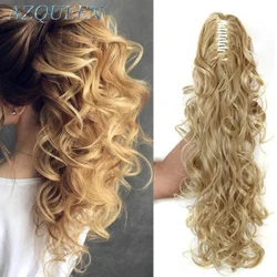 AZQUEEN Synthetic 20 Inch Fiber Claw Clip Wavy Ponytail Extension Clip-In Hair Wig Para sa Babae
