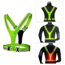 I-LED Reflective Running Vest, Adjustable Elastic Men/Women Vest, High Visibility
