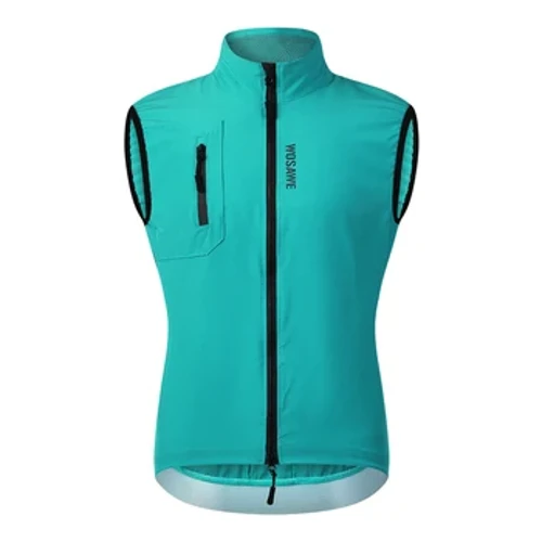 WOSAWE Ultralight Windproof Bersepeda Rompi Pria Mantel Angin Sepeda Gilet Kain Peregangan Jaket Tanpa Lengan dengan Saku Ritsleting