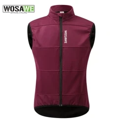 WOSAWE WINTER Gilet Thermal Fleece Мъжко велосипедно яке Без ръкави Колоездене Велосипедно облекло Черна жилетка Зимно палто без джобове