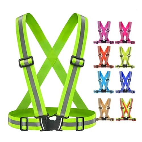 Gilets de sécurité pour marche nocturne en plein air, gilet réfléchissant léger et réglable, sangles de sécurité pour vélo, imperméable, Gea de course