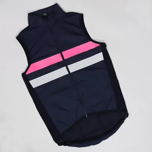 O lo'o iai fa'asoa! 2022 Navy New High visibility reflective windproof cycling gilet tamaloloa po'o fafine ti'eti'e uila ta'avale ma taga tua