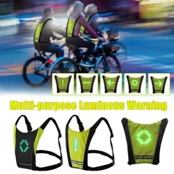 2024 Imfashini ye-LED ye-Wireless Cycling Vest ye-MTB Isikhwama Sebhayisikili Ukuphepha kwe-LED Turn Signal Light Vest Ukugibela I-Running Bik Reflective Warning Vest