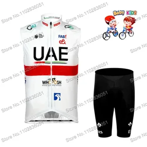 2024, Kinder, UAE-Team-Radweste, Windjacke, Jungen, Windweste, Rennradtrikot, ärmellos, MTB, Mädchen, Motorradoberteile, Fahrradjacke