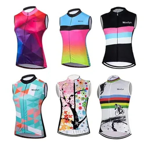 Moxilyn Damesfietsvesten Jerseys Ademend gaas UV-bescherming Fietsen Mouwloze kleding Damesfietsbroek