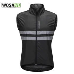 WOSAWE Txirrindularitzako txaleko islatzaileak Haize-kontrako MTB Errepideko Bizikleta Bizikleta mahukarik gabeko Jersey Top Cycle Gilet ciclismo Haizearen berokia